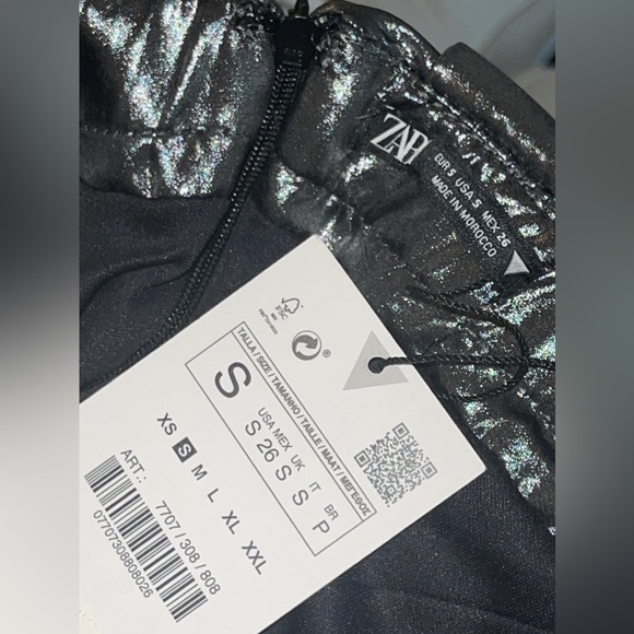 NWT Zara Voluminous Short Full Dress in Silver - Picture 4 of 10